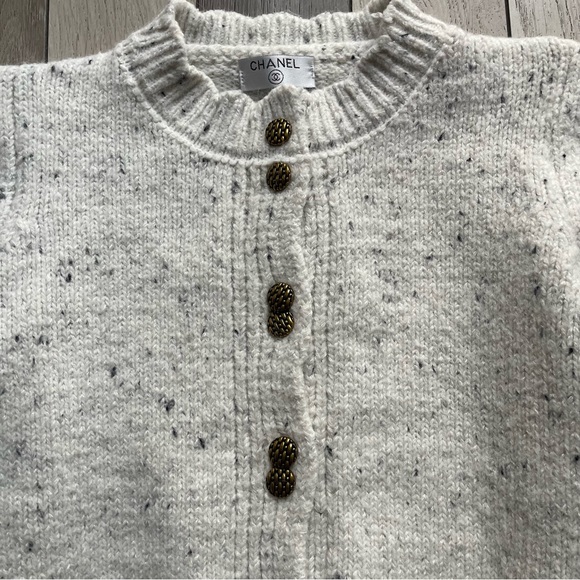 Women's Grey Button-Up Sweater - Picture 3 of 7